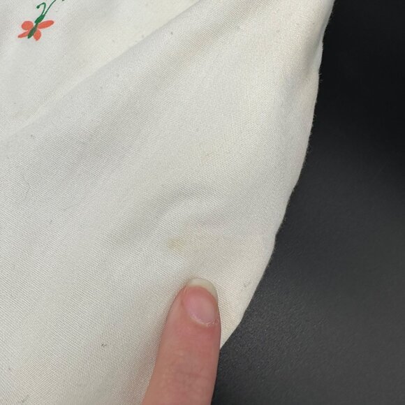 Vintage White Purse 1970s Country Fair Frog Lotus Plastic Hoop Handles Kitschy - Picture 7 of 10